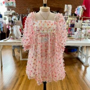 Storia Pink Floral Mini Dress